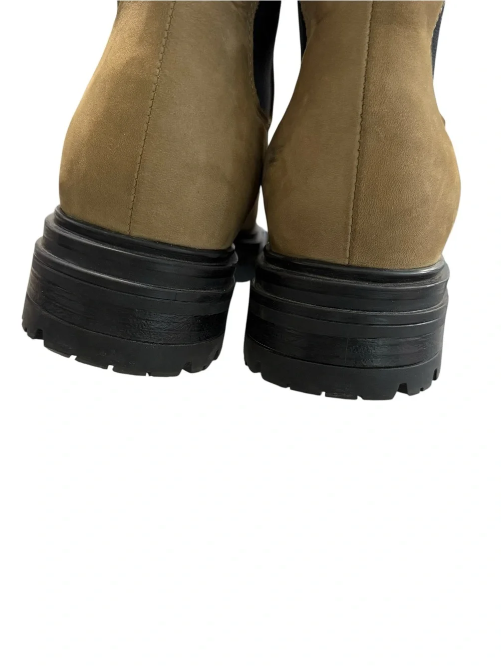 Jenni Kayne Brooklyn Lug-Sole Olive Green Chelsea Ankle Boots Booties